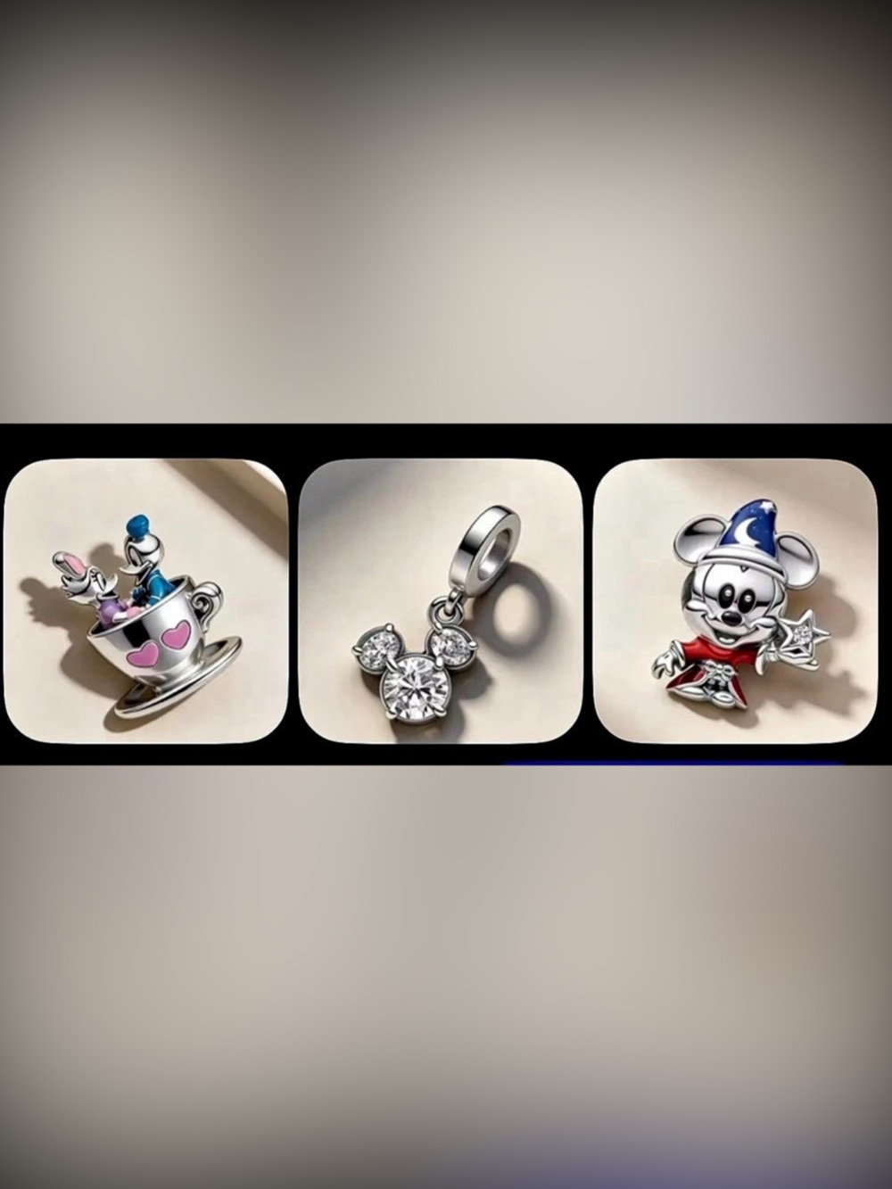 Pandora style Disney silver  Charms 3 piece bundle